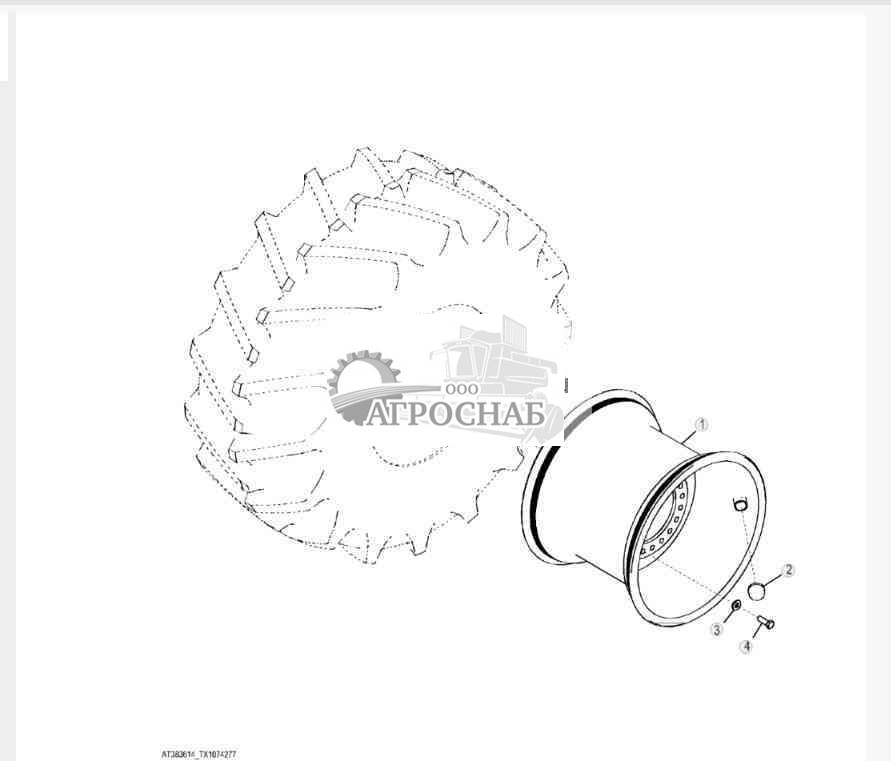 Обод — колесо с камерной шиной 30.5-32 20PR Firestone для мостов SWEDA 